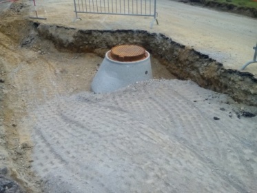 Kanalizace a ČOV Řehořov – část kanalizace v silnici II/602